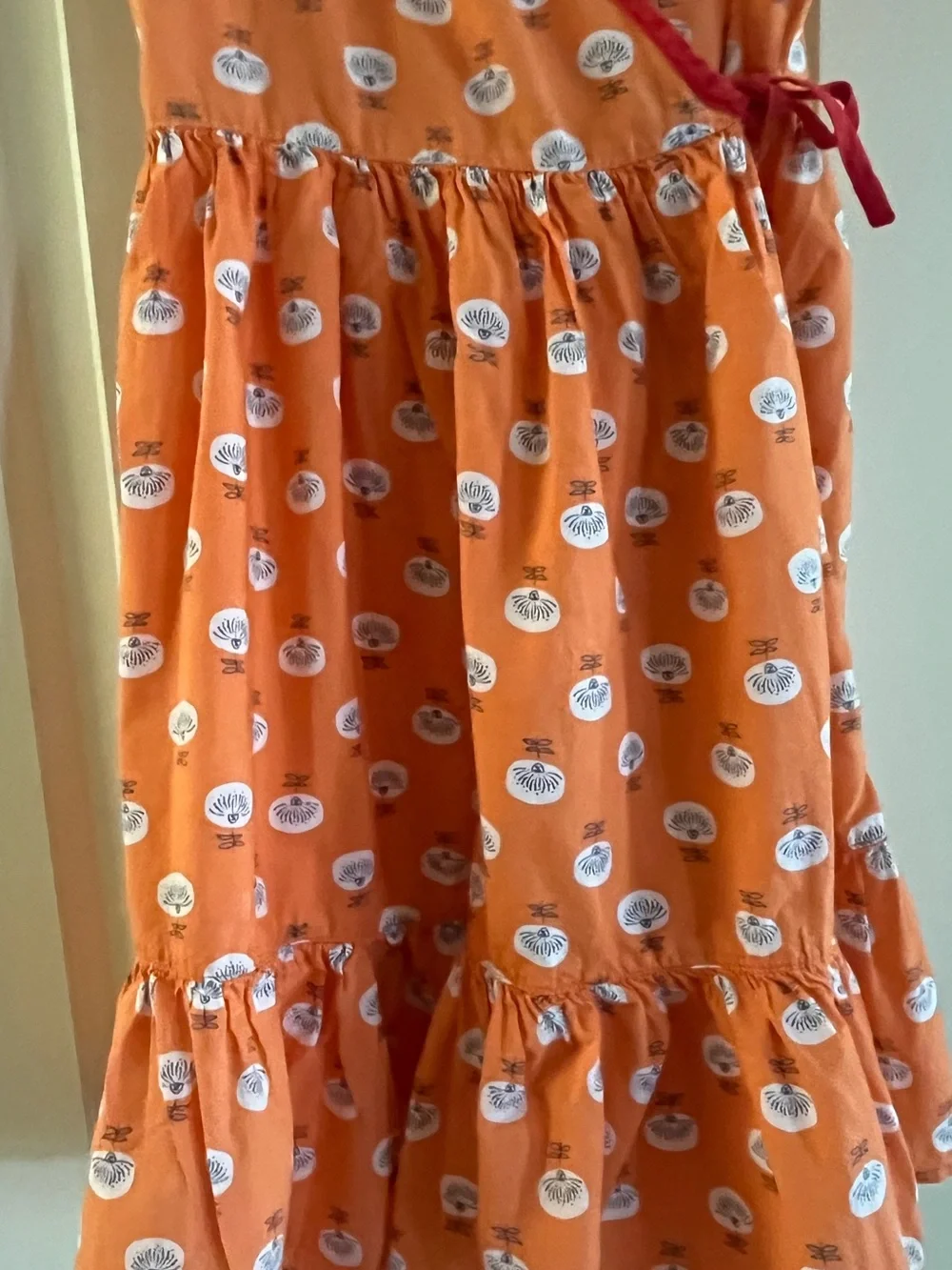 Tea Collection Girls Size 7 Wrap Dress with Flutter Sleeves